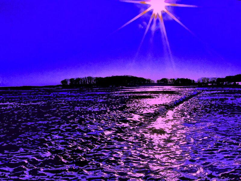 Sun over Water — Blue