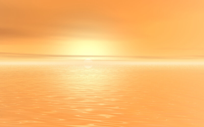 Sun over Water — Orange, Serene, Sunset