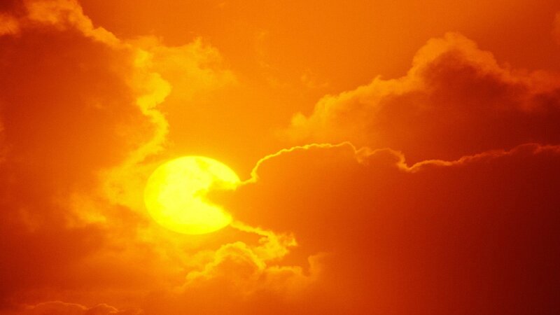 Sun Partially Obscured — Orange