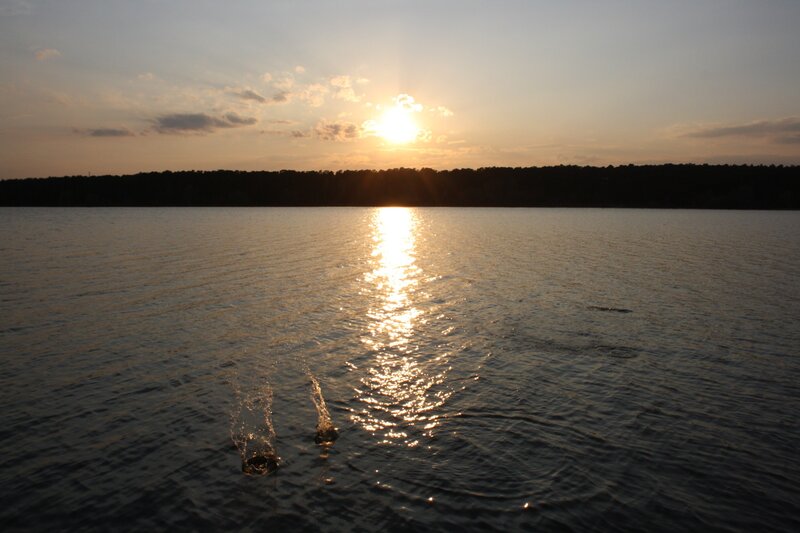 Sun Reflecting on Lake