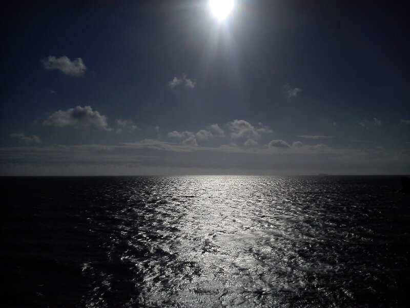 Sun Reflecting on Ocean — Blue, Dramatic