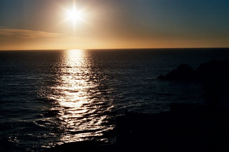 Sun Reflecting on Ocean — Blue, Serene
