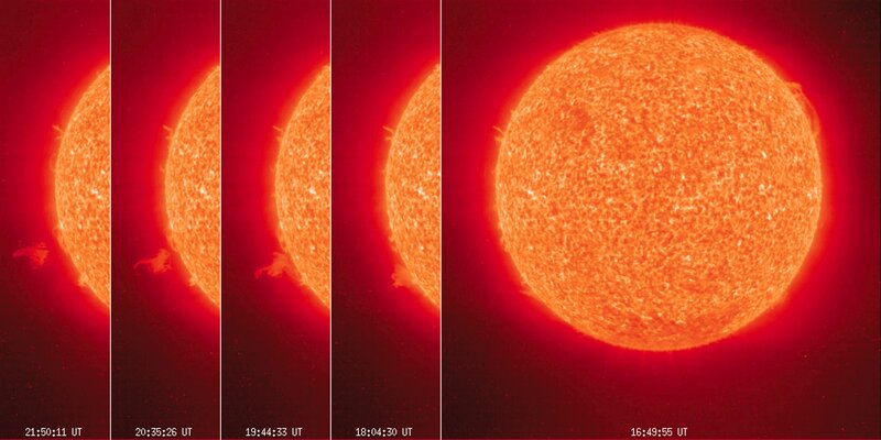 Sun's surface in sequence