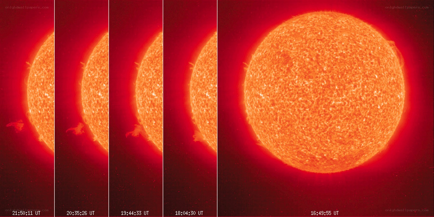 Sun's surface in sequence