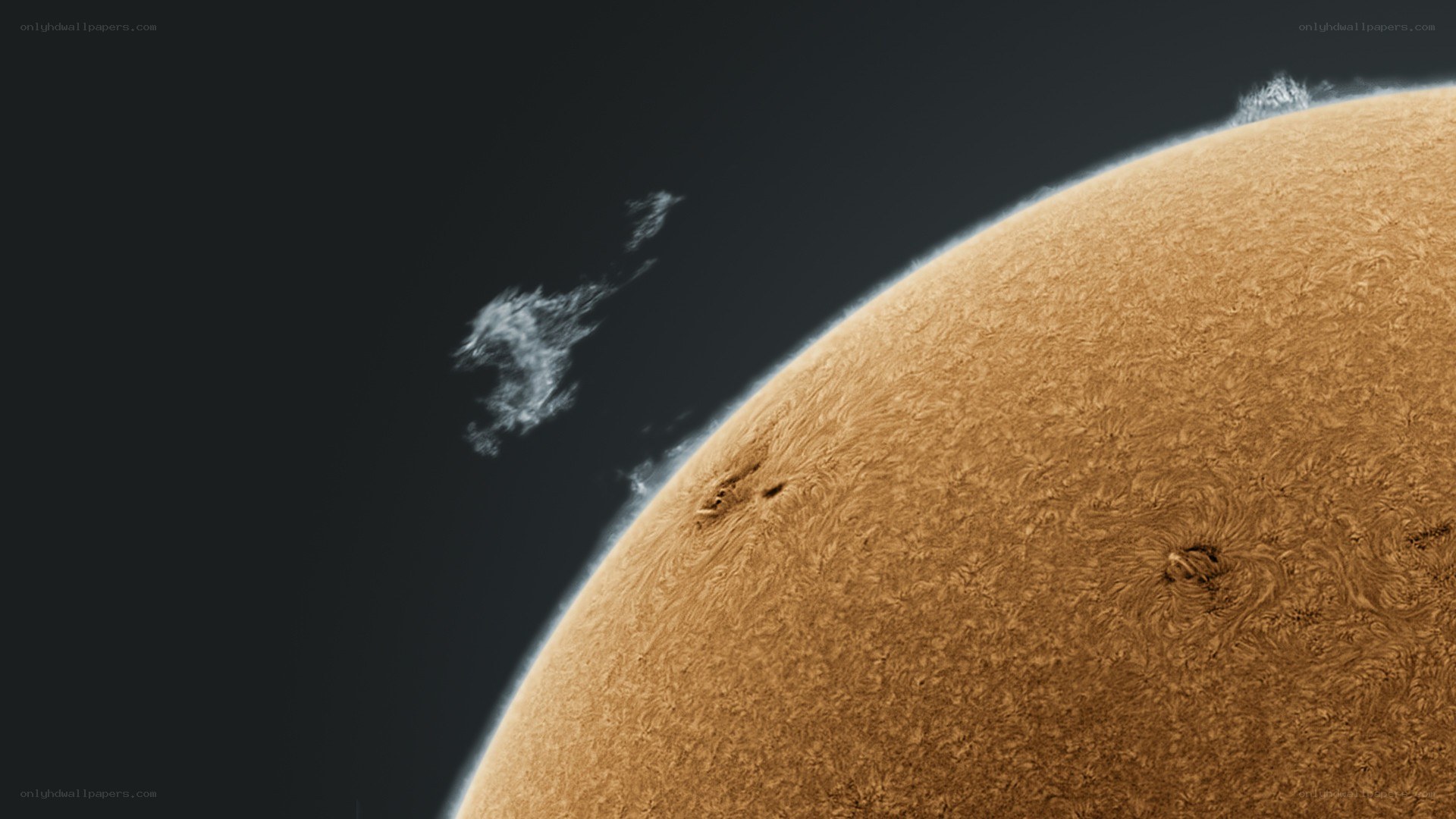 Sun's surface with solar flare