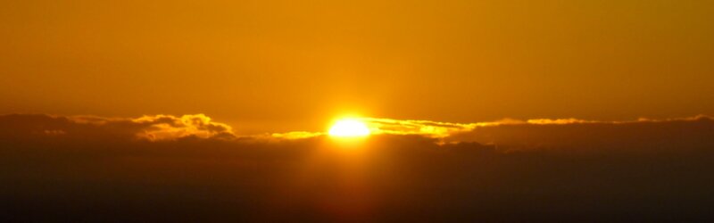 Sun Setting Behind Clouds — Orange, Dramatic, Sunset, Photograph, Yellow, Black