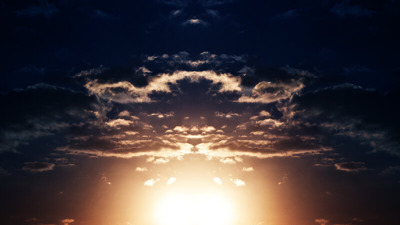 Sun Setting Behind Clouds — Orange, Dramatic, Sunset