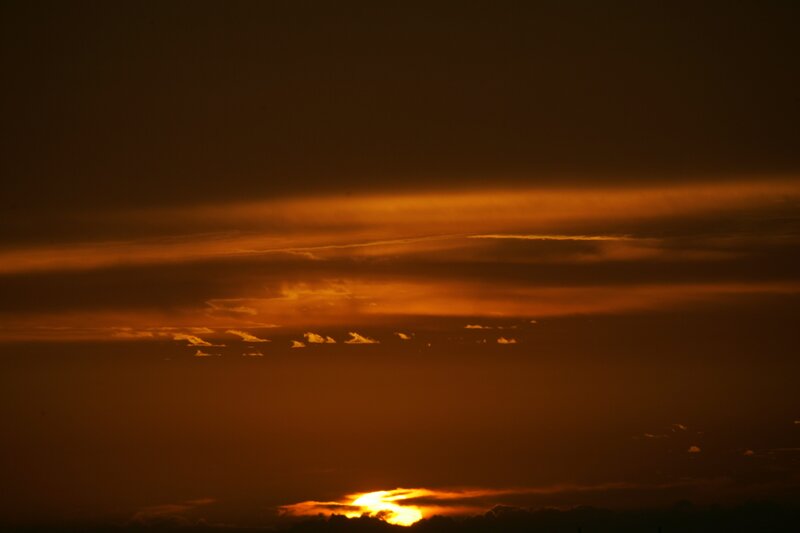 Sun Setting Behind Clouds — Sunset, Sky