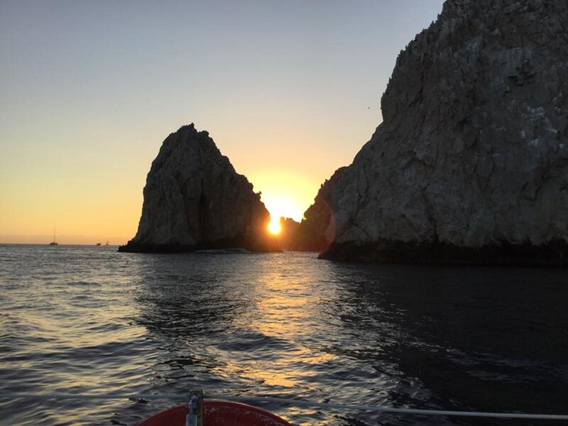 Sun Setting Between Rocks