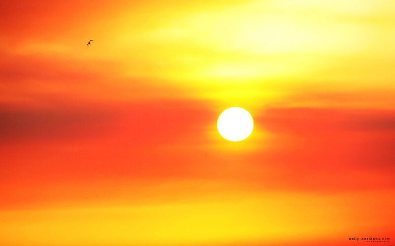 Sun Setting in Sky — Orange