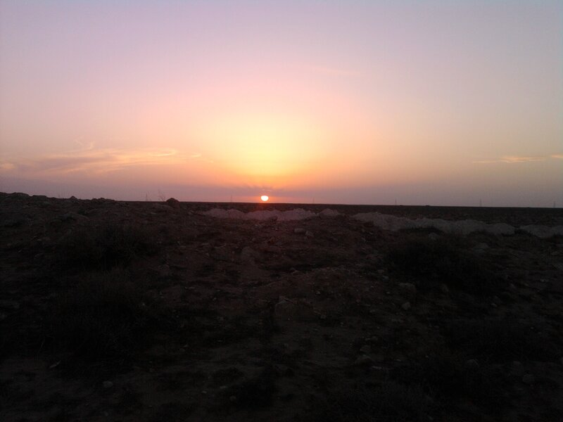 Sun Setting over Desert