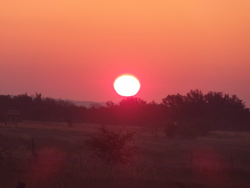 Sun Setting over Field — Orange, Serene