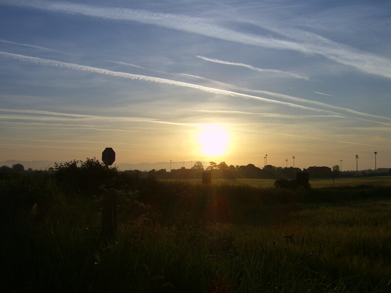Sun Setting over Field — Yellow