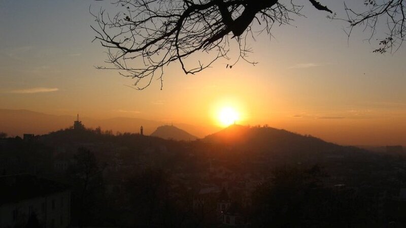 Sun Setting over Hills