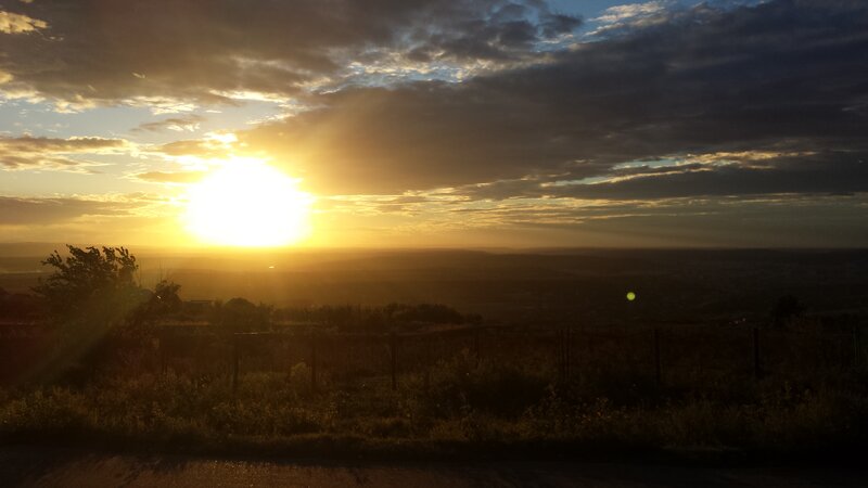 Sun Setting over Hills — Yellow, Dramatic, Sunset, Photograph