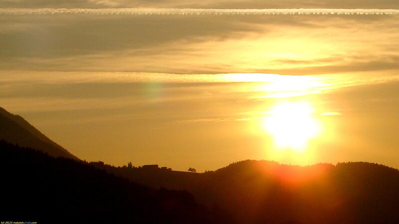 Sun Setting over Hills — Yellow, Serene