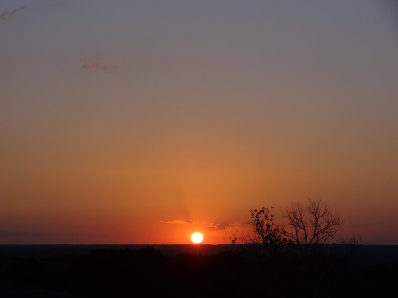 Sun Setting over Horizon — Orange, Serene, Sunset