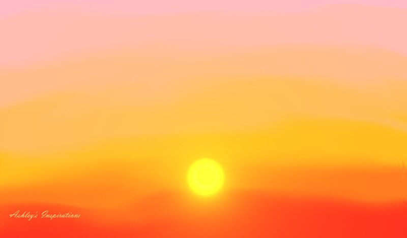 Sun Setting over Horizon — Yellow