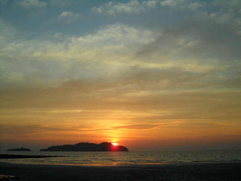 Sun Setting over Island