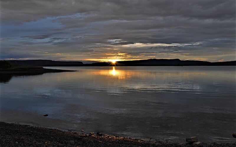 Sun Setting over Lake