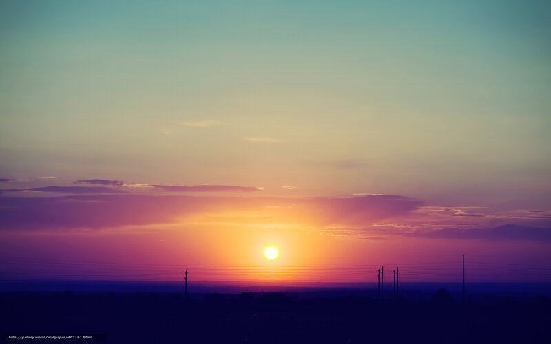 Sun Setting over Landscape — Orange