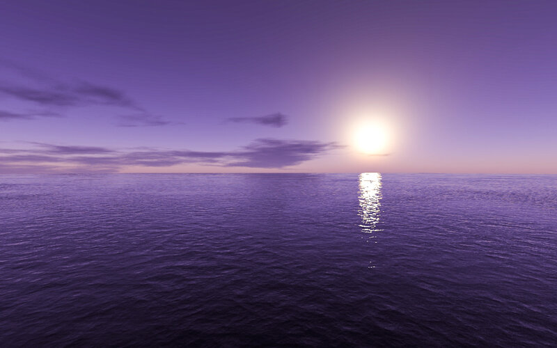 Sun Setting over Ocean — Purple