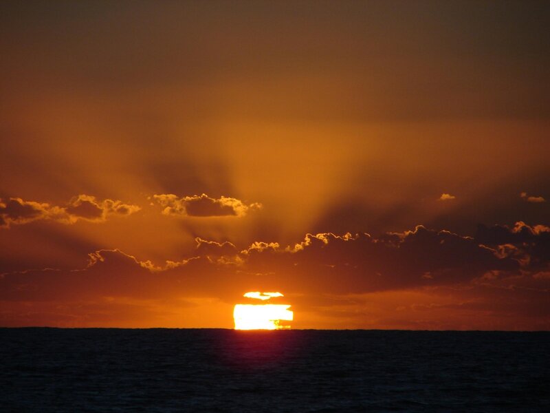 Sun Setting over Ocean — Sunset, Photograph