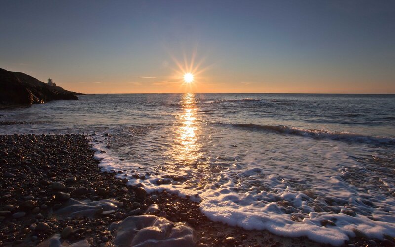 Sun Setting over Pebble Beach — Blue