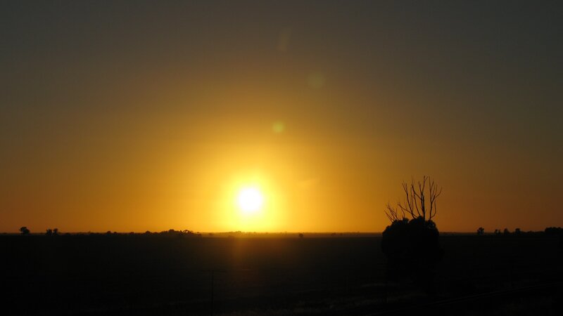 Sun Setting over Plain