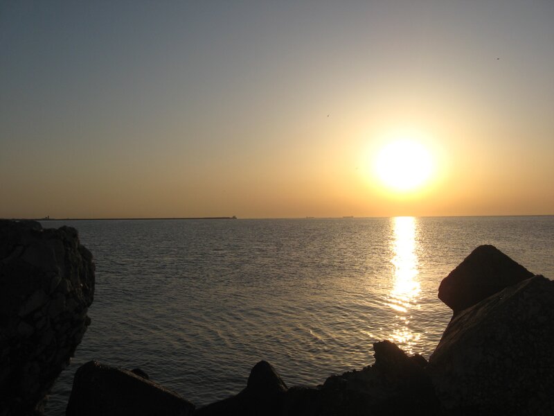 Sun Setting over Sea — Yellow