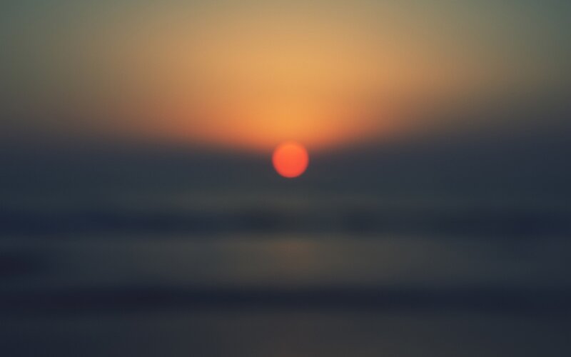 Sun Setting over Water — Orange, Calm, Sunset