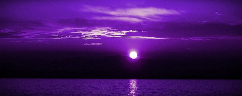 Sun Setting over Water — Purple