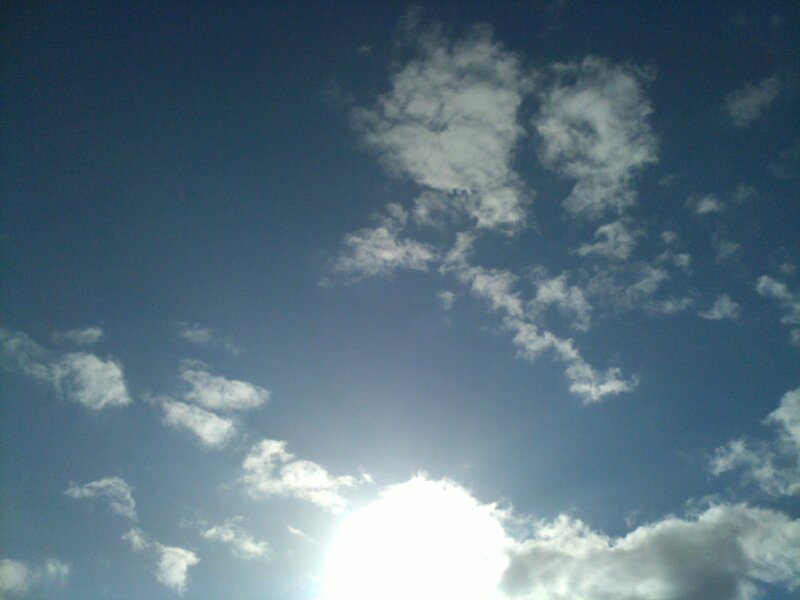 Sun shining through clouds