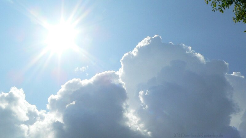 Sun shining through clouds