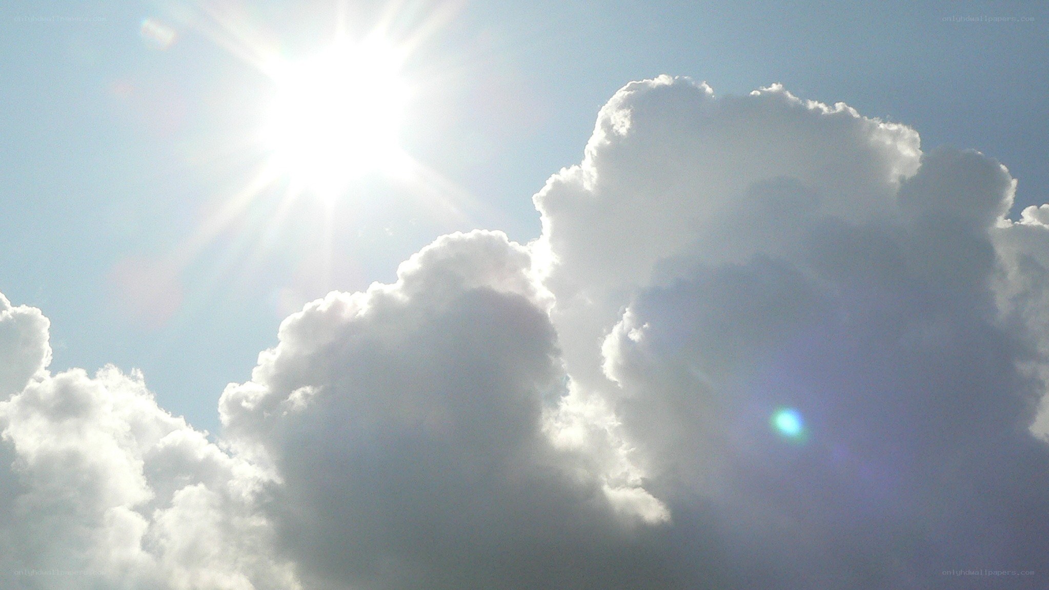 Sun shining through clouds