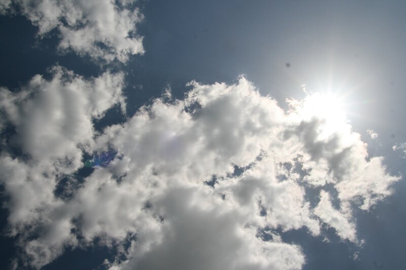 Sun shining through clouds