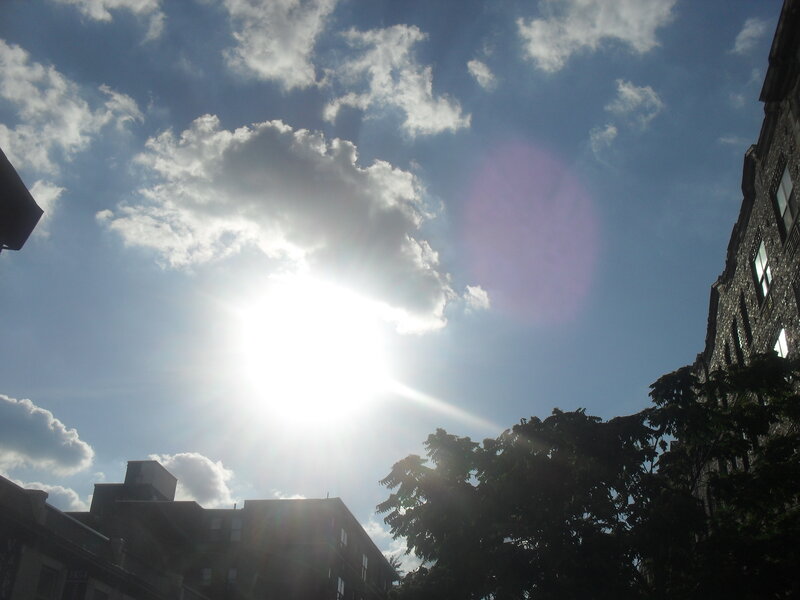 Sun Shining Through Clouds — Blue, Bright, Afternoon