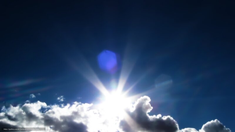 Sun Shining Through Clouds — Blue, Dramatic, Afternoon, Photograph, Sky