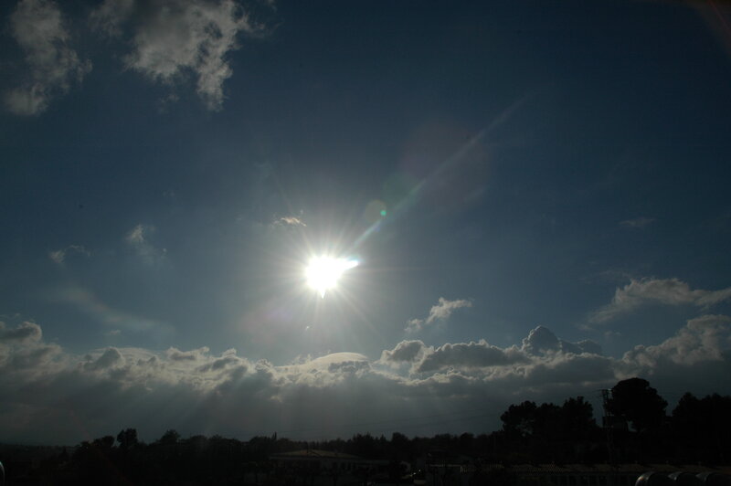 Sun Shining Through Clouds — Blue, Dramatic, Afternoon