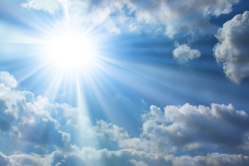 Sun Shining Through Clouds — Sky