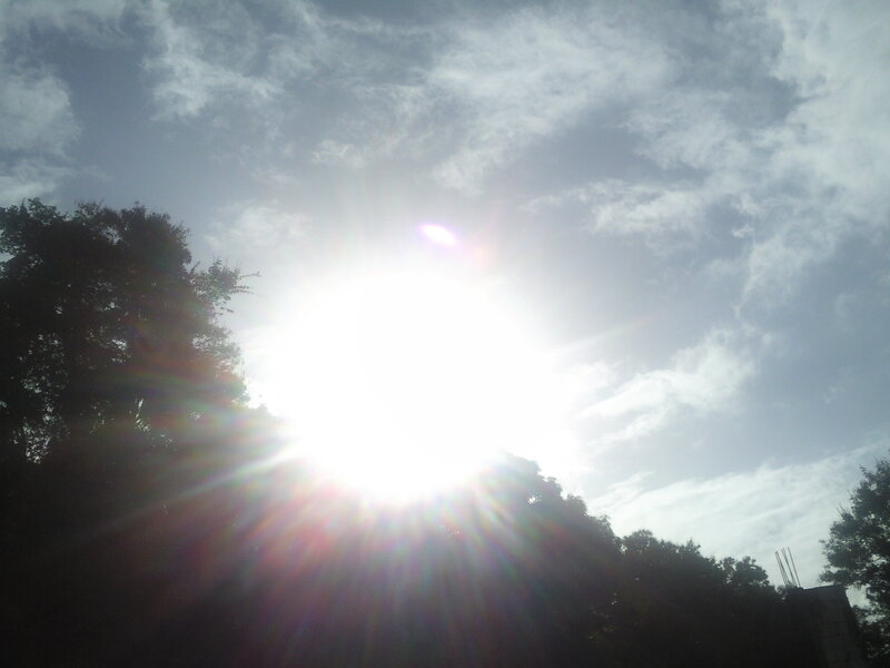 Sun Shining Through Clouds — White, Bright