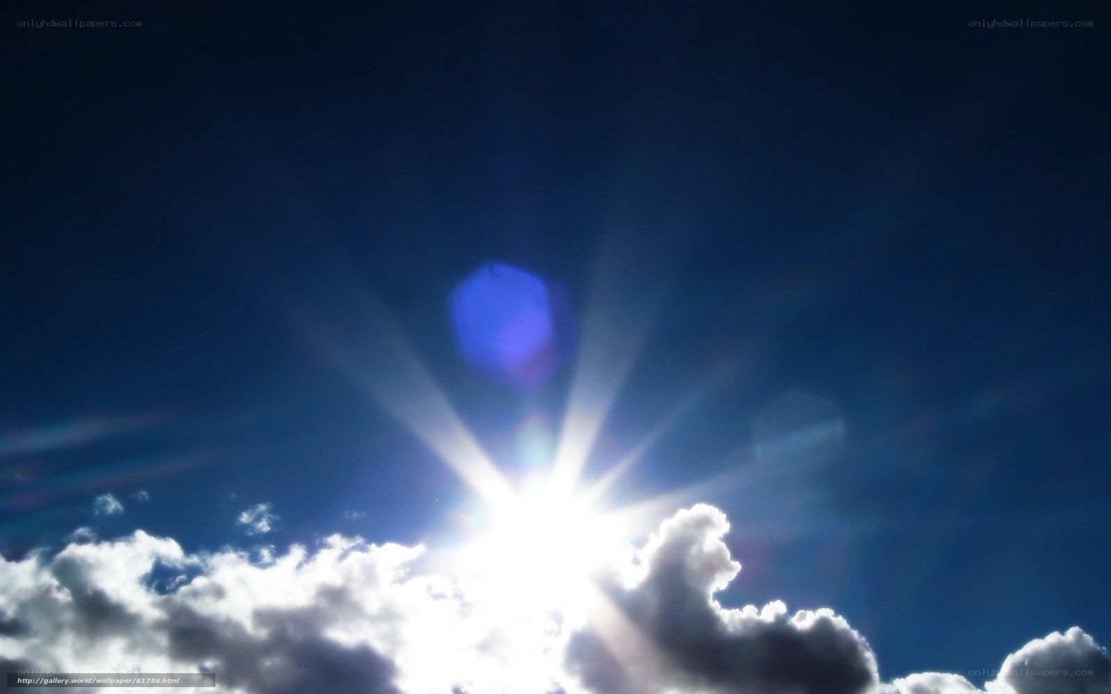 Sun shining through clouds