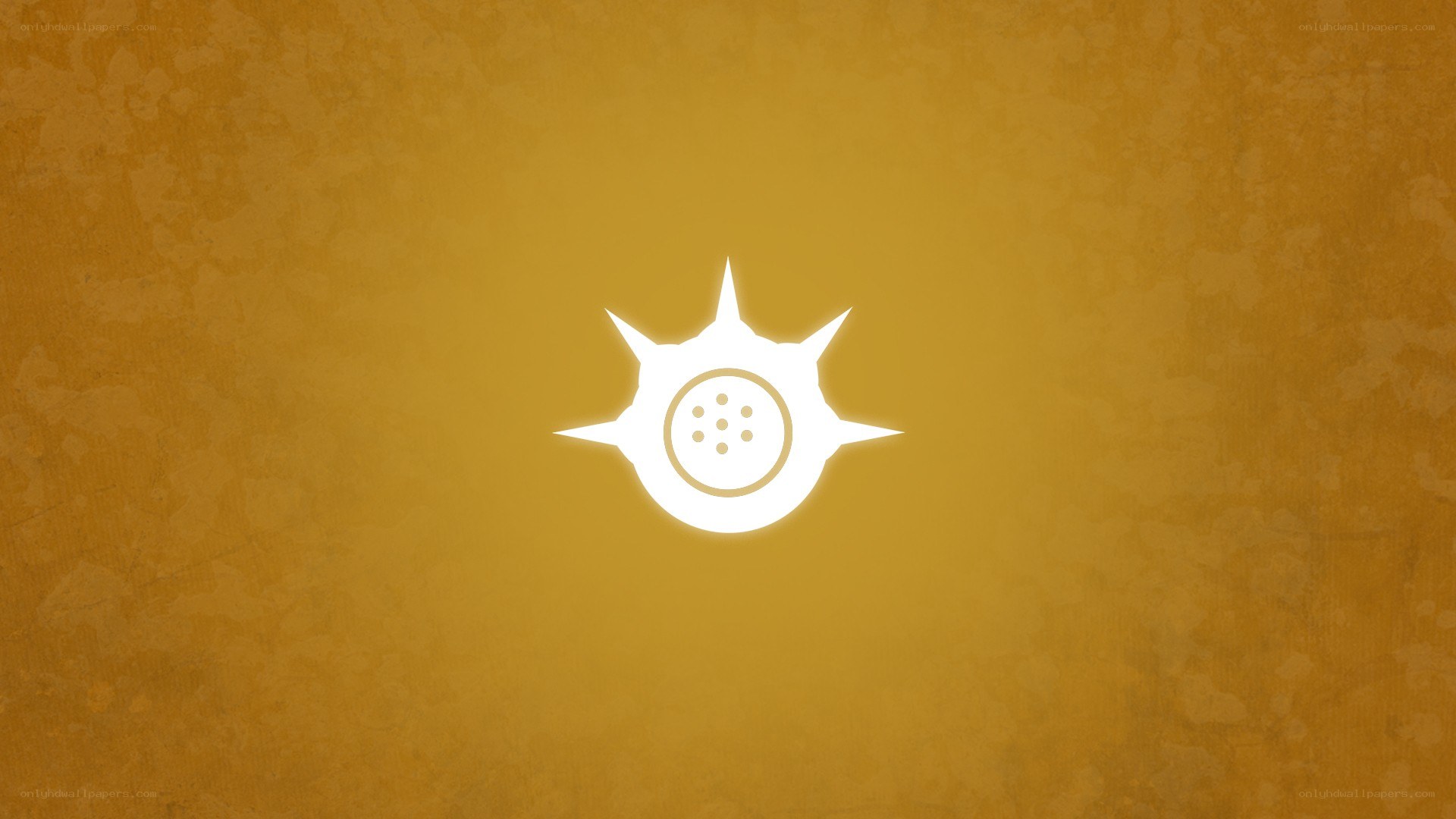 Sun symbol on golden background