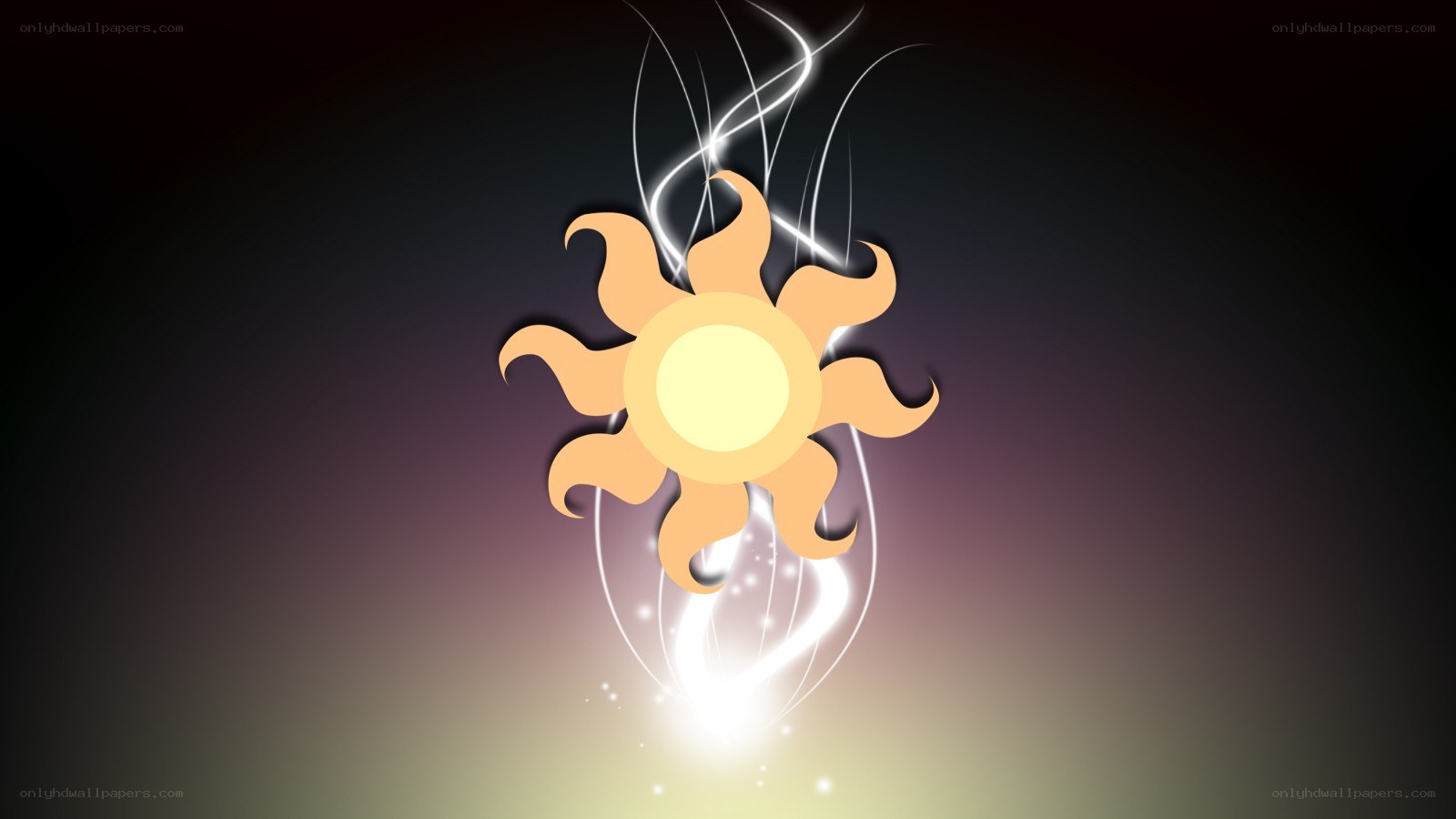 sun symbol with light effects