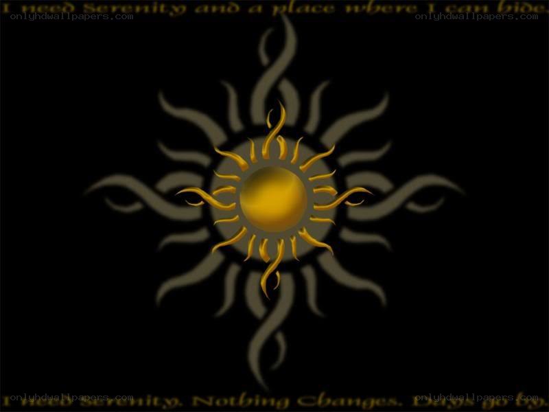 Sun symbol with text