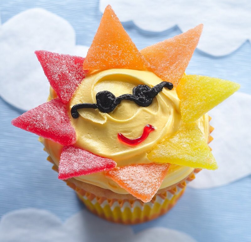 Sun-themed Cupcake