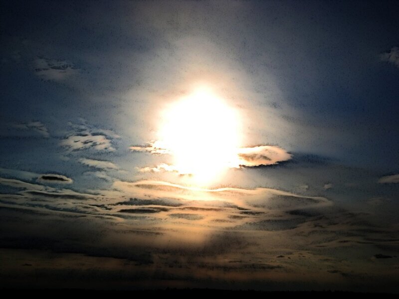 Sun Through Clouds — Blue, Dramatic, Sunset