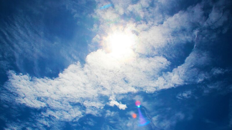 Sun Through Clouds — Blue, Serene, Afternoon, Photograph