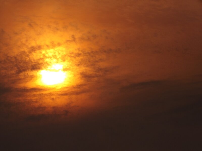 Sun Through Clouds — Orange, Dramatic, Sunset, Photograph