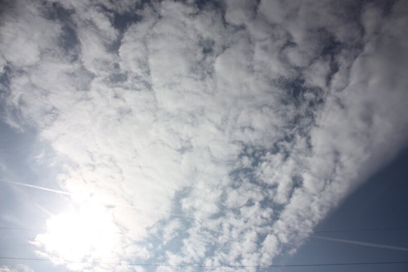 Sun Through Clouds — White, Bright